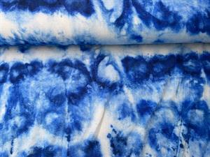 Viscose jersey - batiklook i blålige toner