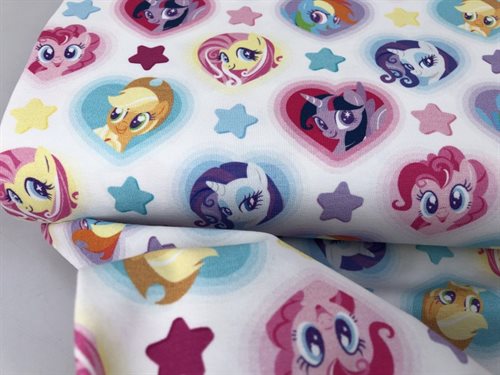 Bomuldsjersey - my little pony i offwhite