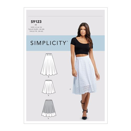 Simplicity nederdel 9123 str. 32-40