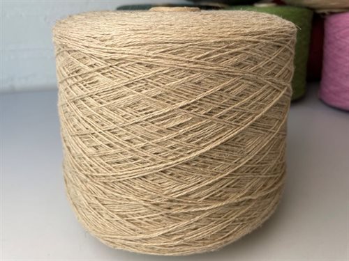 Hør/uldgarn - smuk beige, 100 gram