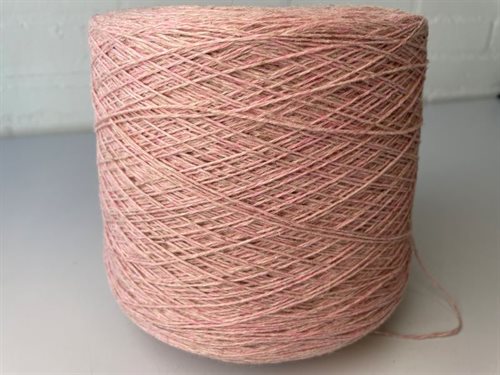 Hør/uldgarn - sart rosa, 100 gram