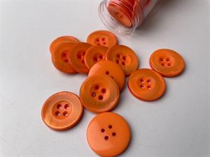 Knap - blank og orange, 23 mm