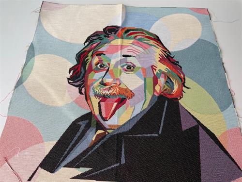 Gobelin - 1 stk. pudestykke med cool Einstein, 47 cm x 47 cm