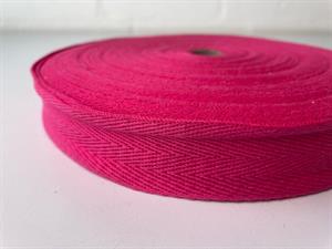 Bændel - hel rulle sildebensvævet pink, 32 mm 