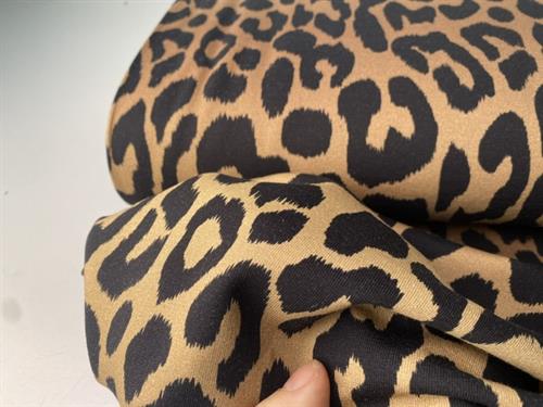 French terry - leopard print i brun og sort