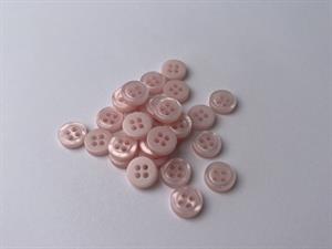 Skjorte knap - 10 mm lille fin 4 hulsknap i sart lyserød