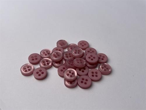 Skjorte knap - 10 mm lille fin 4 hulsknap i mauve