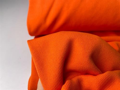 Polyesterjersey - intens orange og rillet