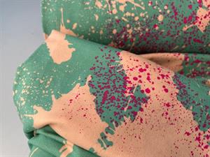 French terry - med sejt splash print i sommer toner
