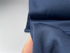 Rundstrikket polyesterjersey - navy