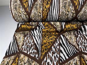 Strikjersey - patchwork jacquard animal print