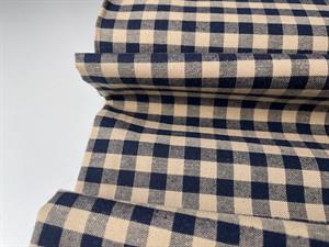 Fastvævet bomuld - mind the MAKER, organic gingham indigo night/dune