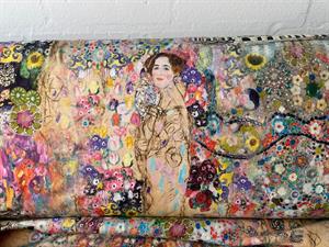 Bomuldsjersey - Klimt's World i blide farver