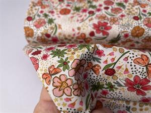 Patchwork stof - yndige blomster i friske farver