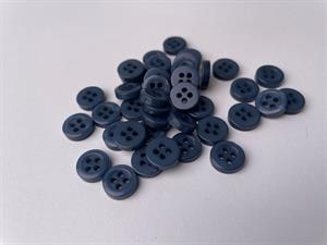 Skjorte knap - 10 mm lille fin 4 hulsknap i blå