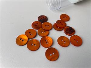 Perlemorknap - Orange, 13 mm, med mat overflade 