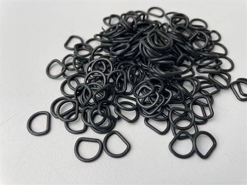 D-ring - sort metal, 10 stk