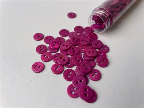 Poleret perlemorknap - intens fuchsia lilla og blank, 9 mm