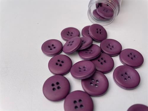 Recycled polyesterknap - lækker kvalitet i farven aubergine, 15 mm